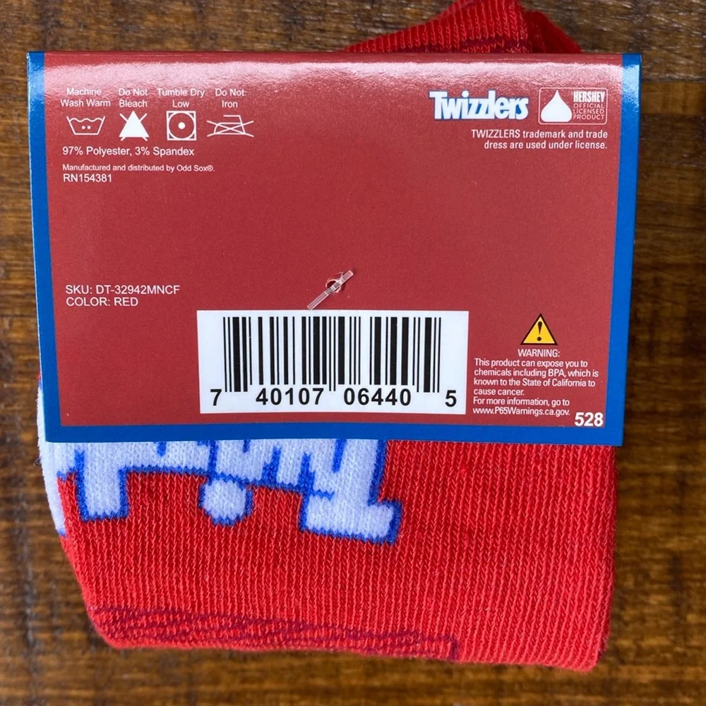 Odd Sox Twizzlers Crew Socks Men’s 6-12